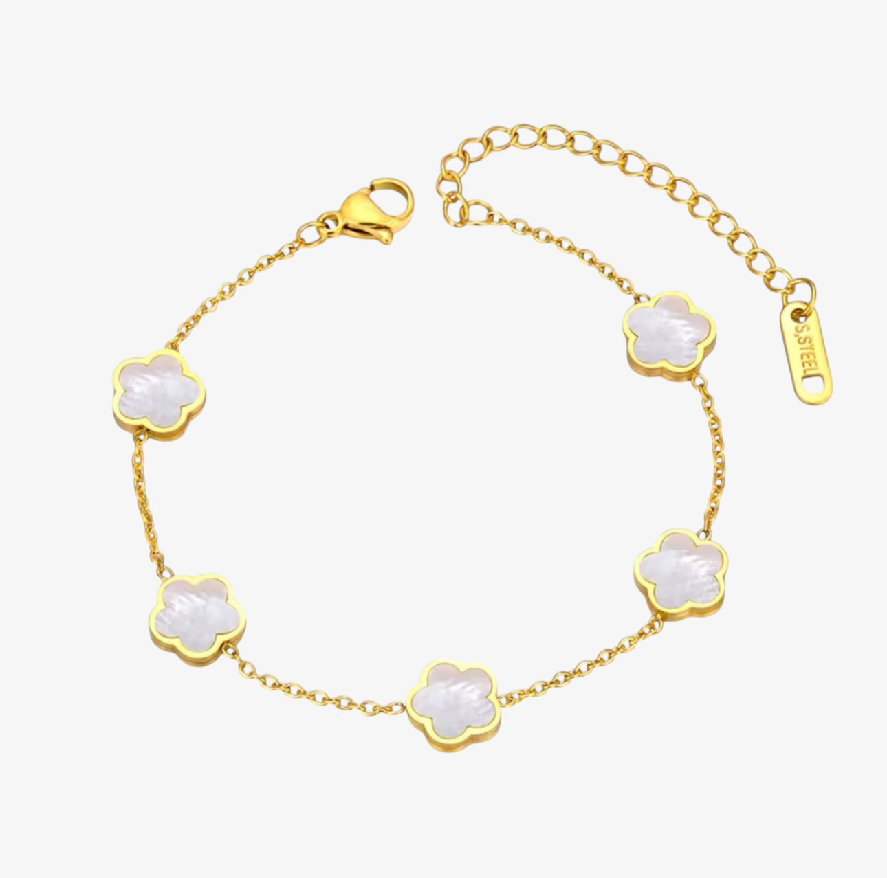Cloverleaf Armband Weiss
