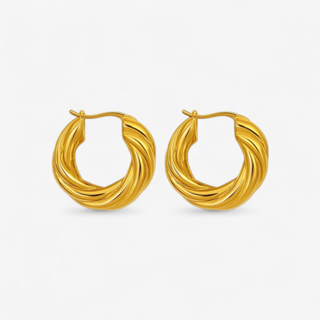 Golden Wave Hoops