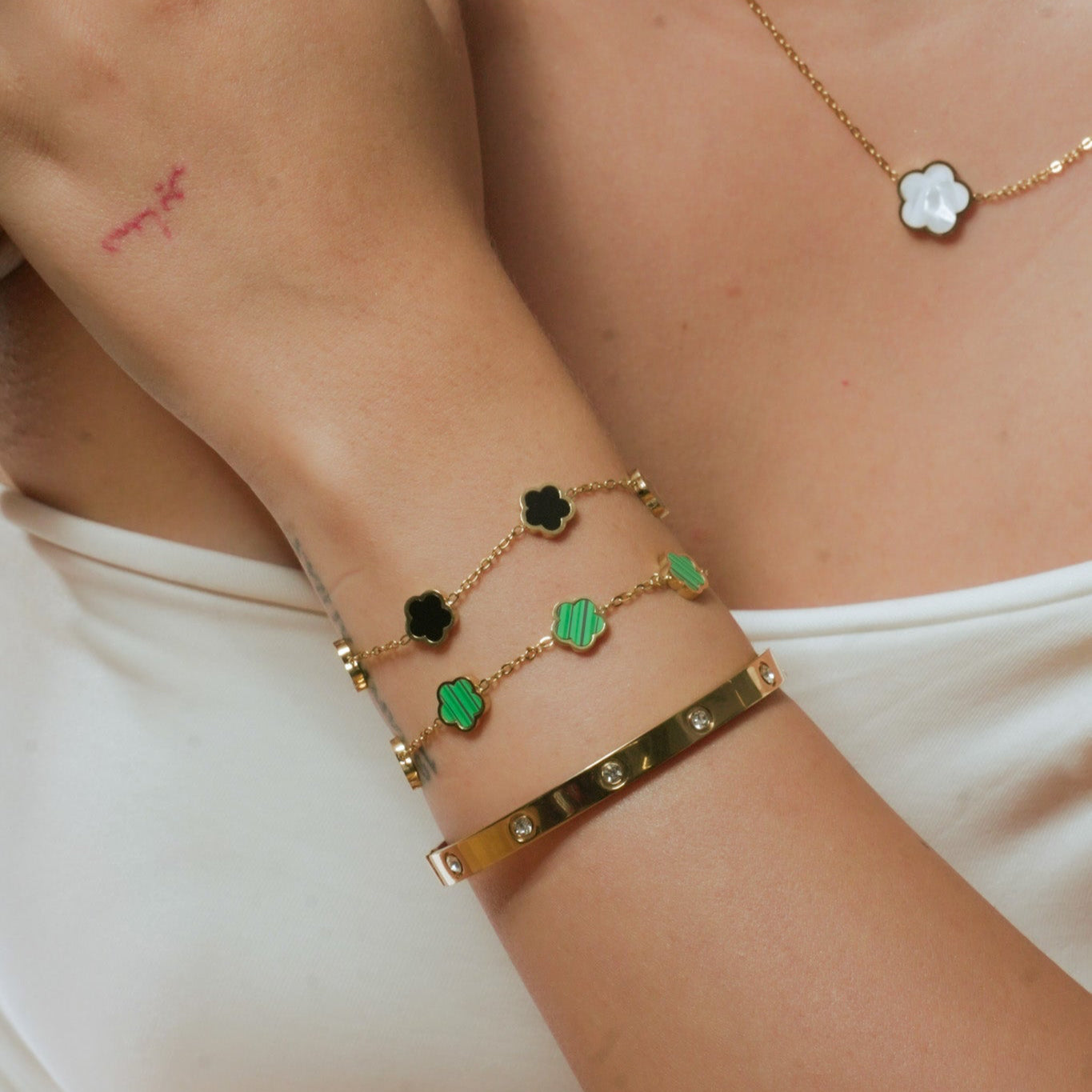 Cloverleaf Armband Schwarz