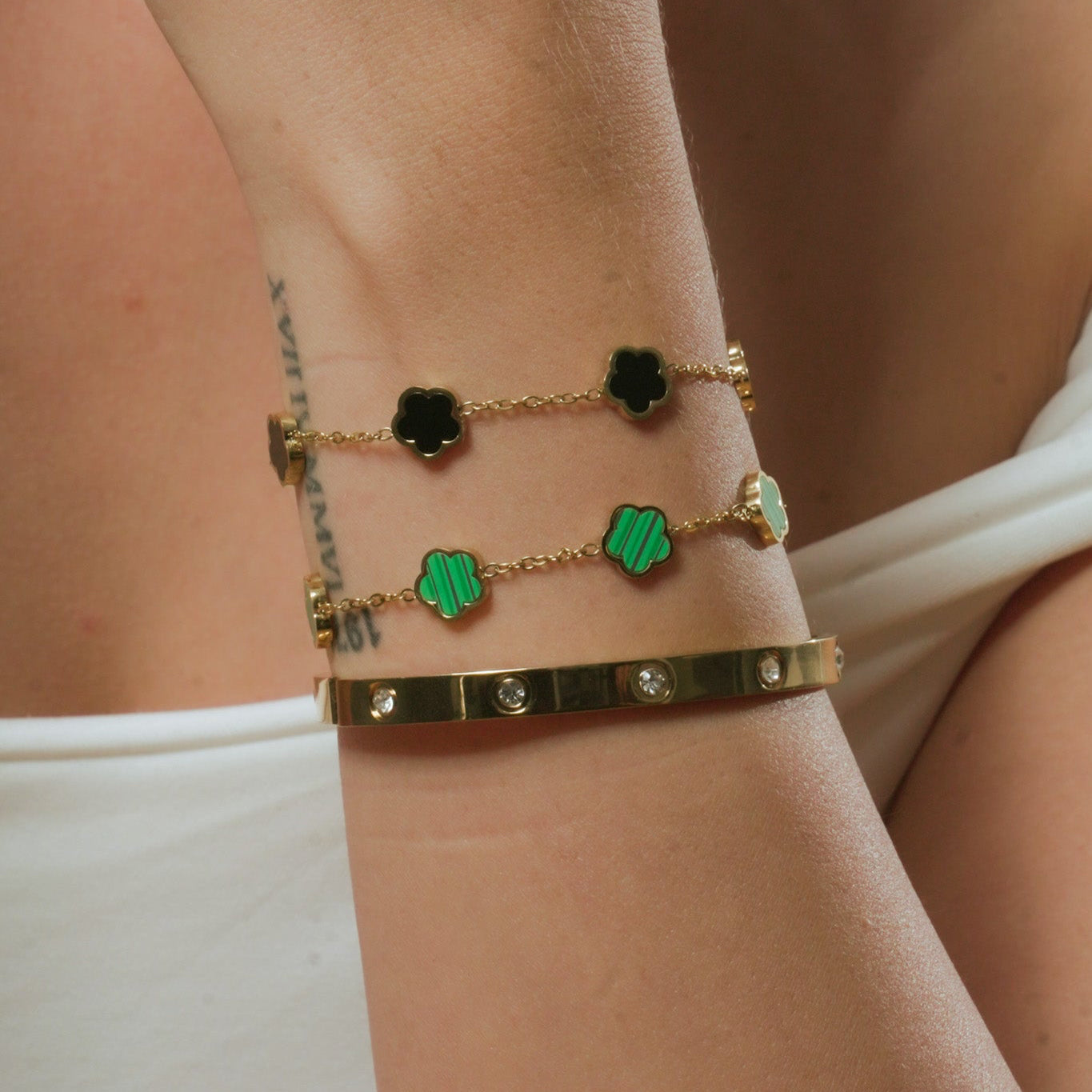 Cloverleaf Armband Schwarz